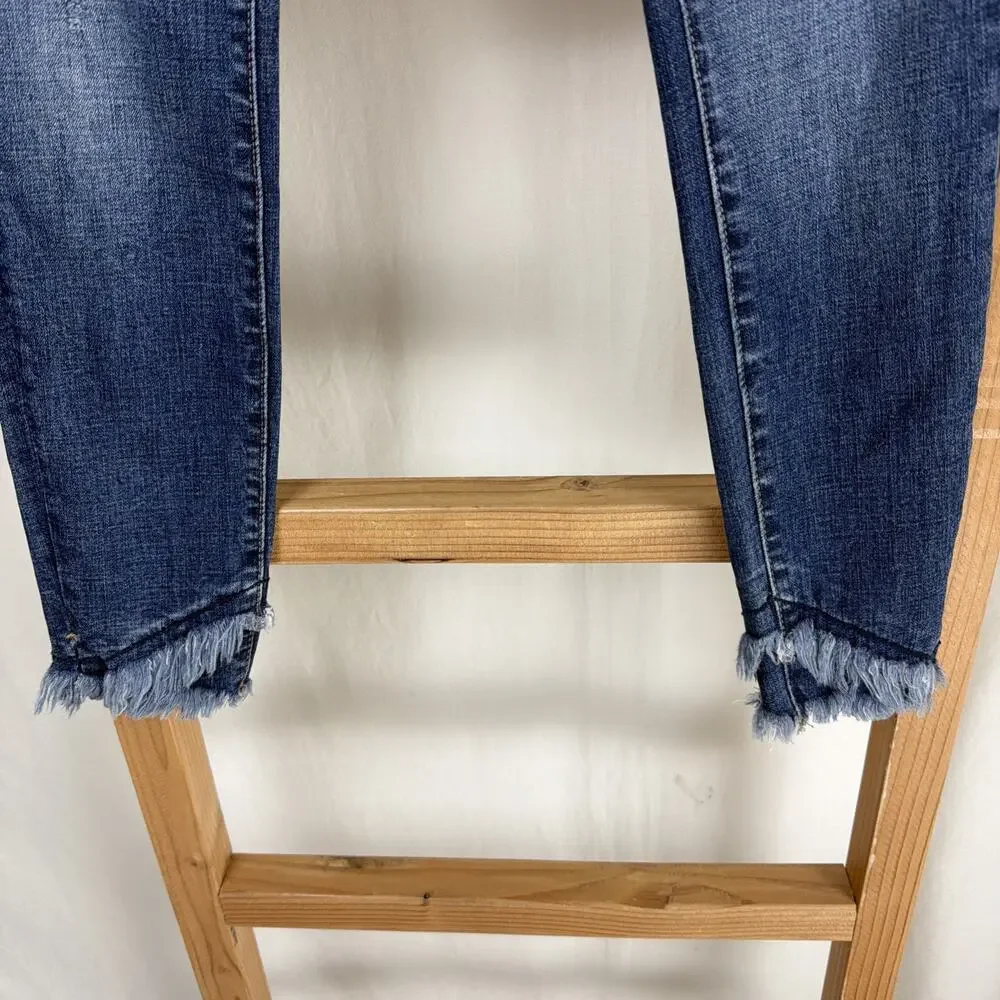 NWT KanCan Blue Denim Ankle Fringe Skinny Jeans #0799 SZ 24 - Picture 2 of 5